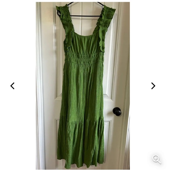 Abercrombie Ruffle Strap textured midi dress XXS - Picture 2 of 3